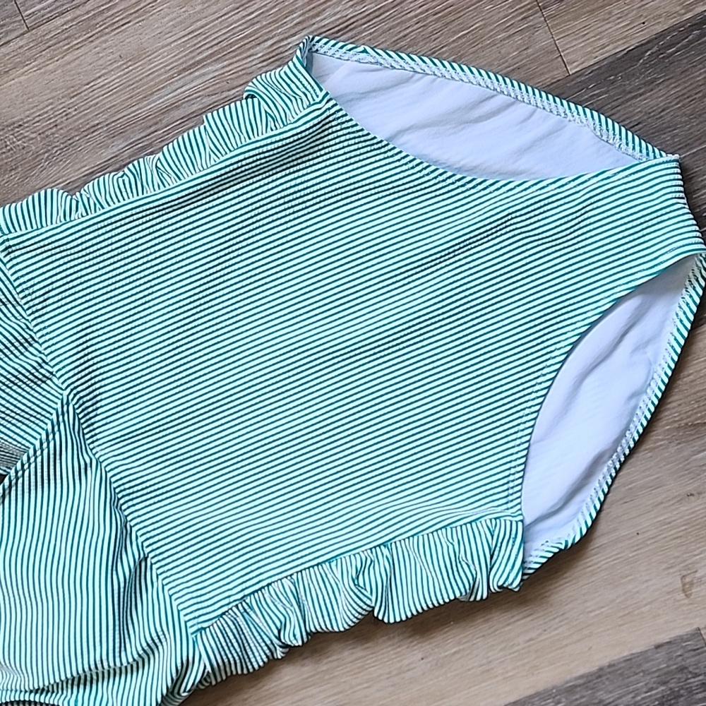 RALPH LAUREN Green Striped One-Piece Swimsuit - Picture 4 of 16